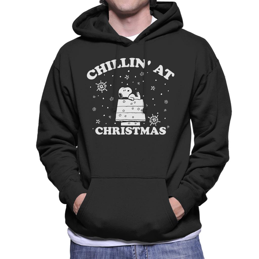 Peanuts-Chillin-At-Christmas-Snoopy-Mens-Hooded-Sweatshirt