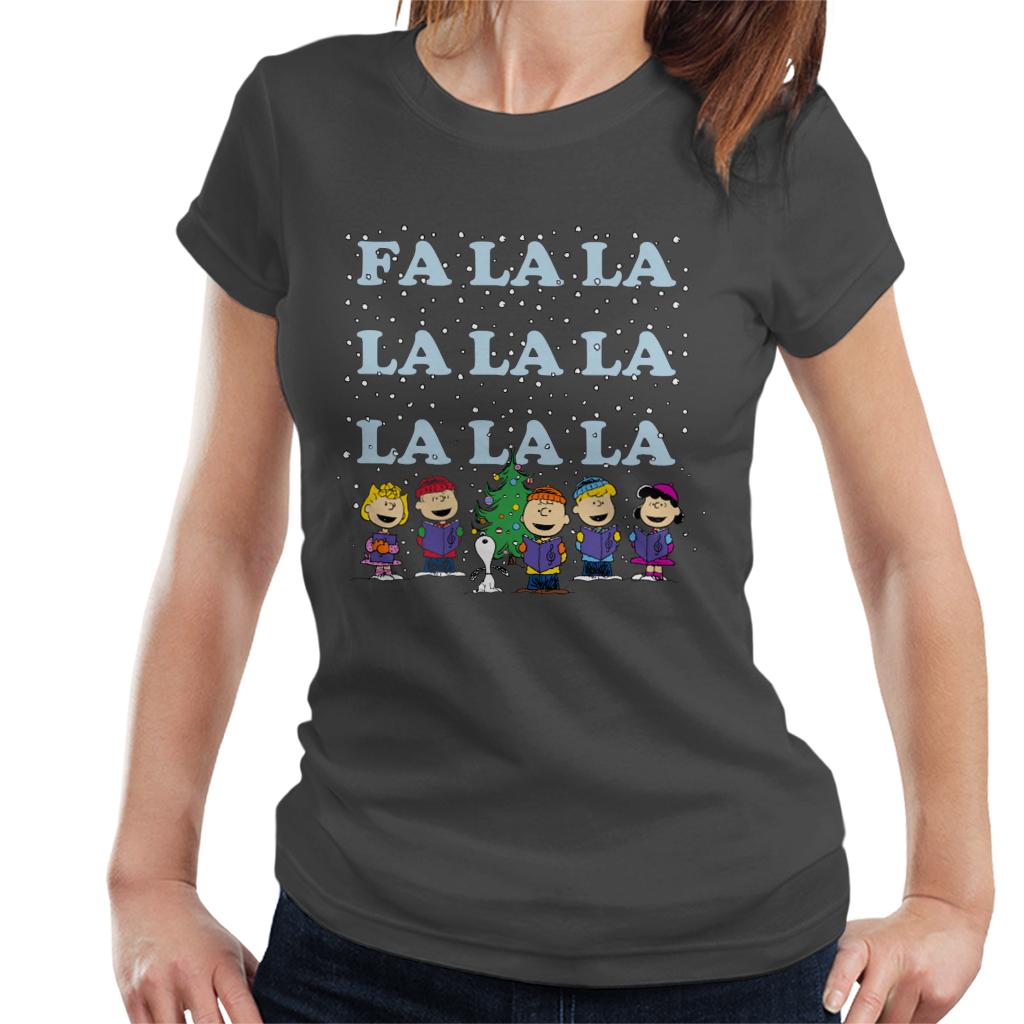 Peanuts Fa La La La Christmas Carol Women's T-Shirt-ALL + EVERY
