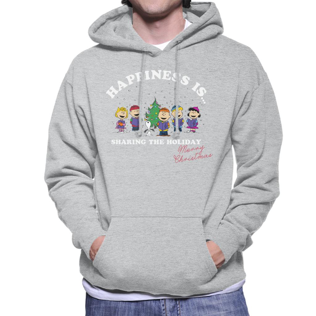 Peanuts-Sharing-The-Holiday-Christmas-Mens-Hooded-Sweatshirt