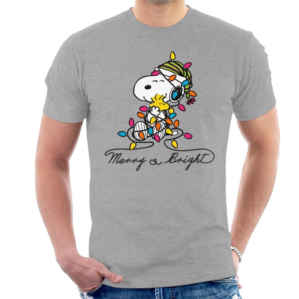 Peanuts-Merry-And-Bright-Snoopy-Christmas-Mens-T-Shirt