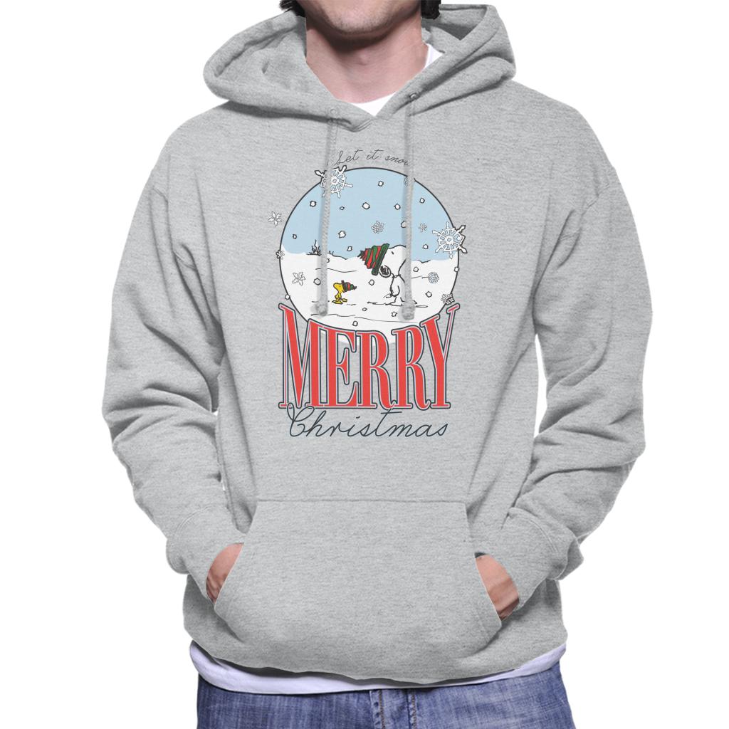 Peanuts-Snow-Globe-Merry-Christmas-Mens-Hooded-Sweatshirt