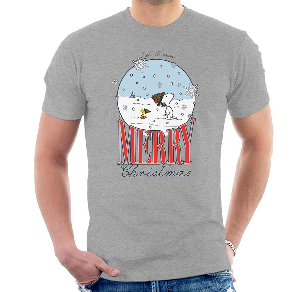 Peanuts-Snow-Globe-Merry-Christmas-Mens-T-Shirt