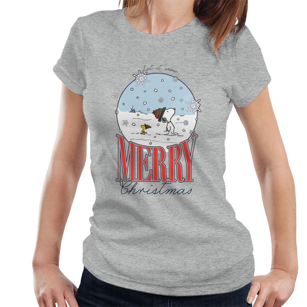 Peanuts-Snow-Globe-Merry-Christmas-Womens-T-Shirt