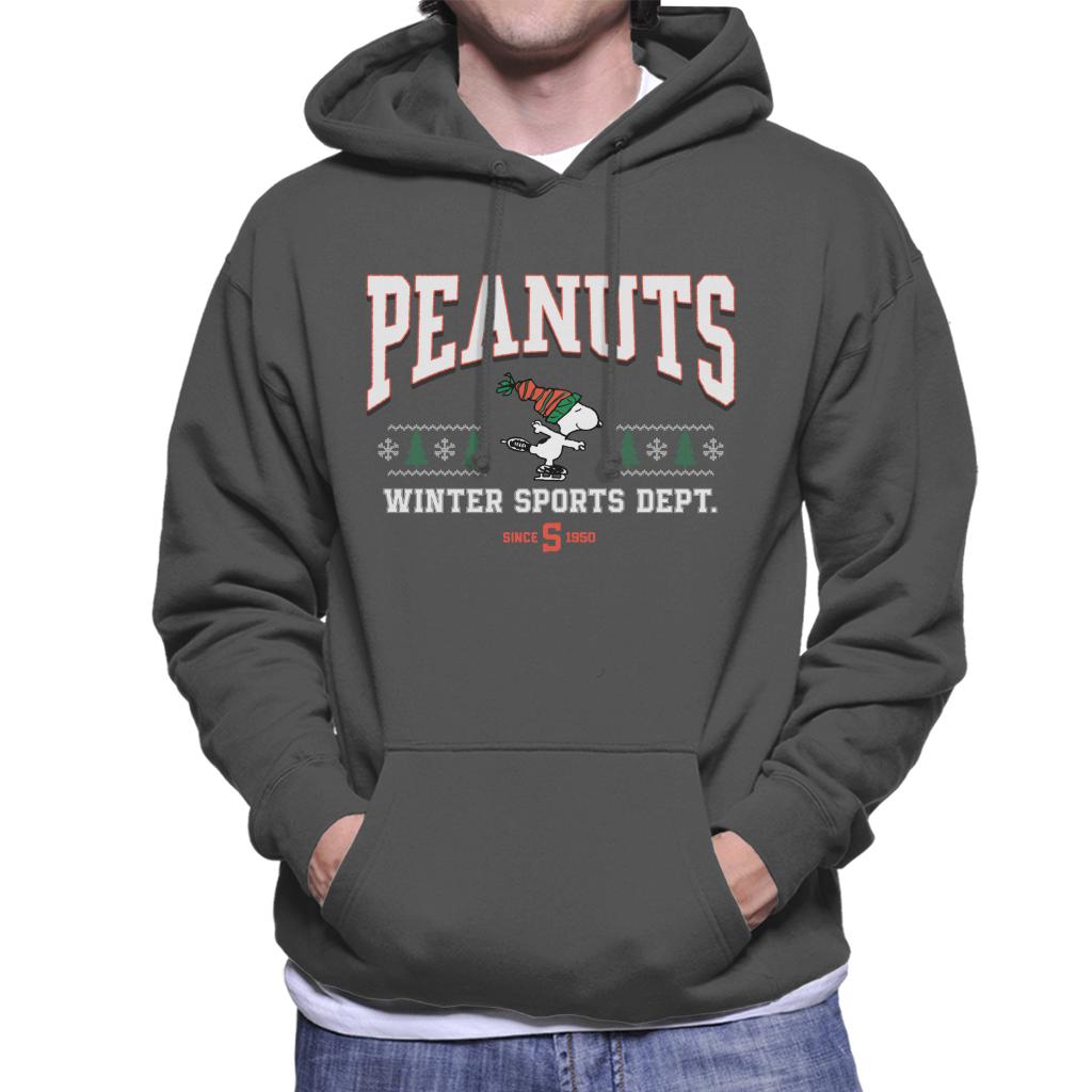 Peanuts-Winter-Sports-Dept-Christmas-Mens-Hooded-Sweatshirt