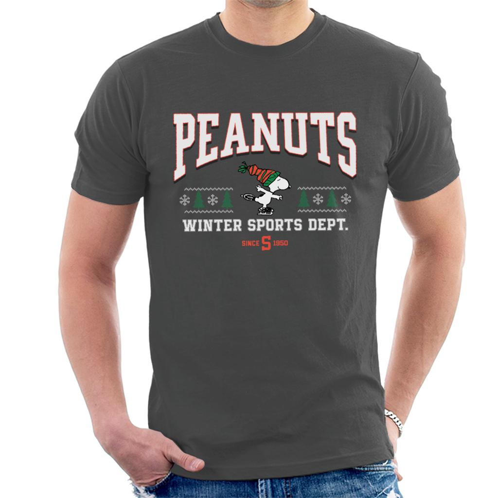 Peanuts-Winter-Sports-Dept-Christmas-Mens-T-Shirt
