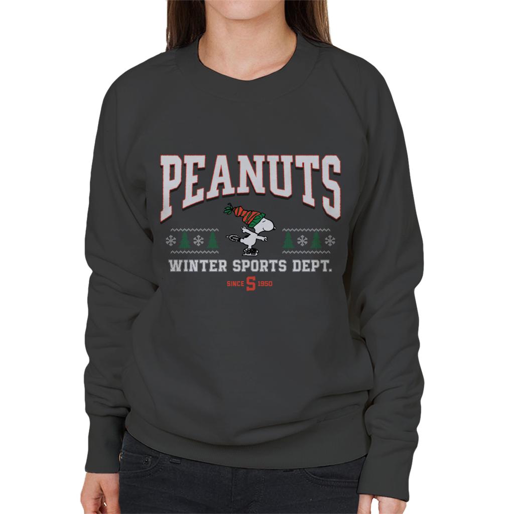 Peanuts-Winter-Sports-Dept-Christmas-Womens-Sweatshirt