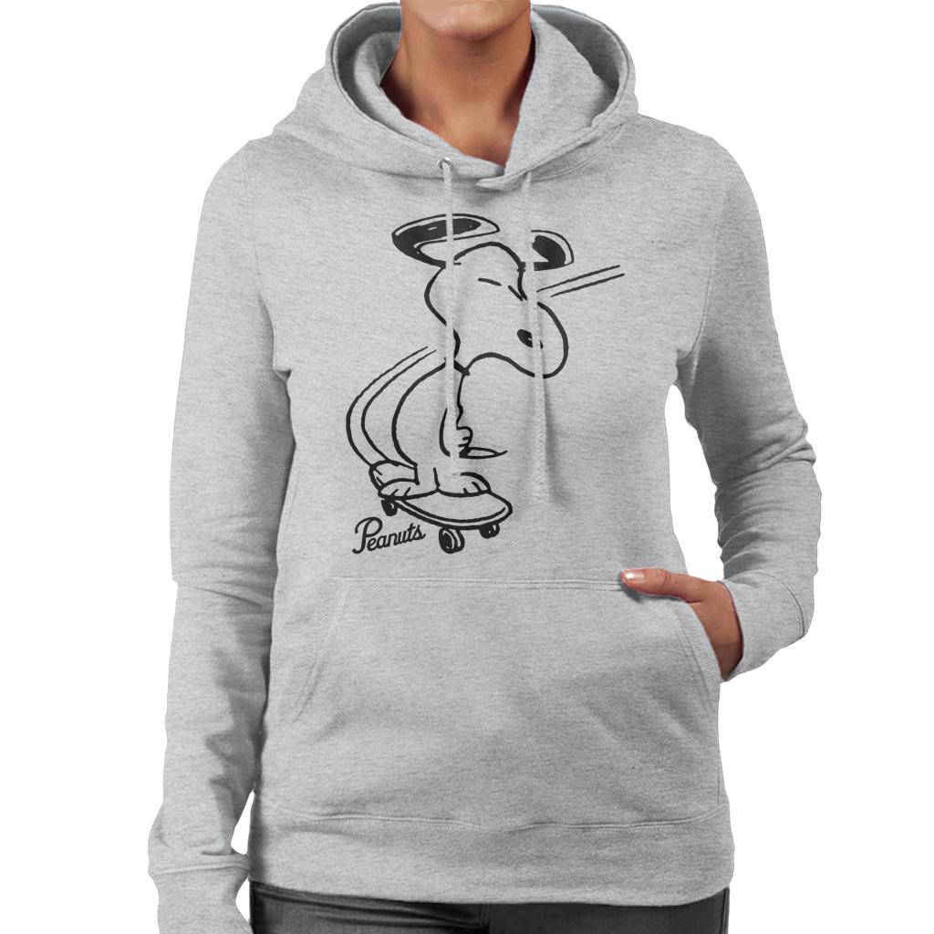 Peanuts-Snoopy-Skateboard-Womens-Hooded-Sweatshirt