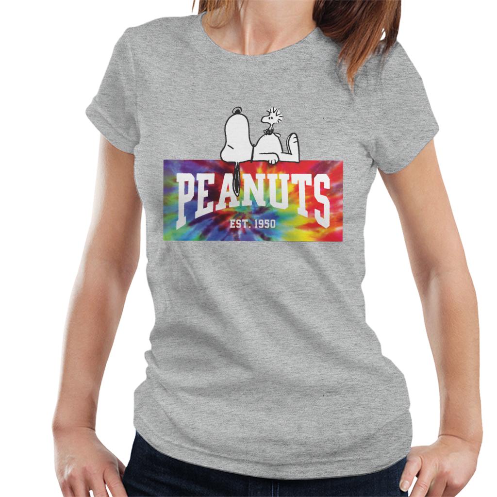 Peanuts-Tie-Dye-Logo-Womens-T-Shirt