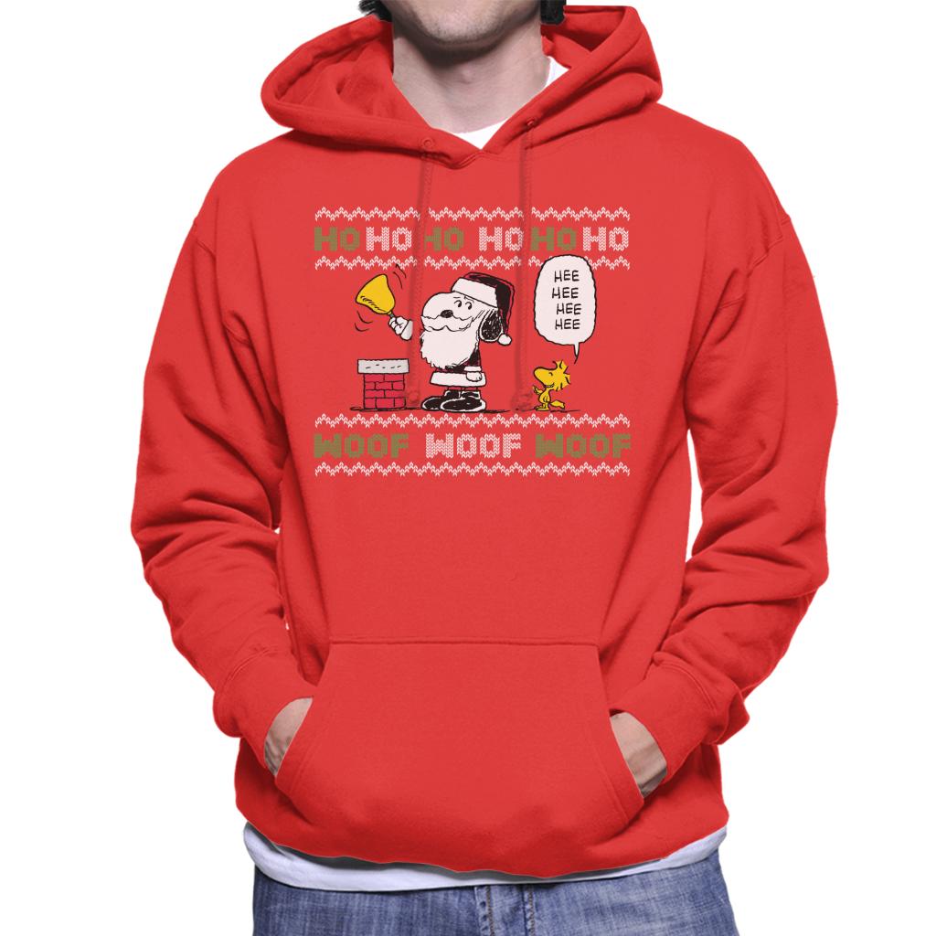 Peanuts Snoopy Dressed As Santa Men's Hooded Sweatshirt-ALL + EVERY