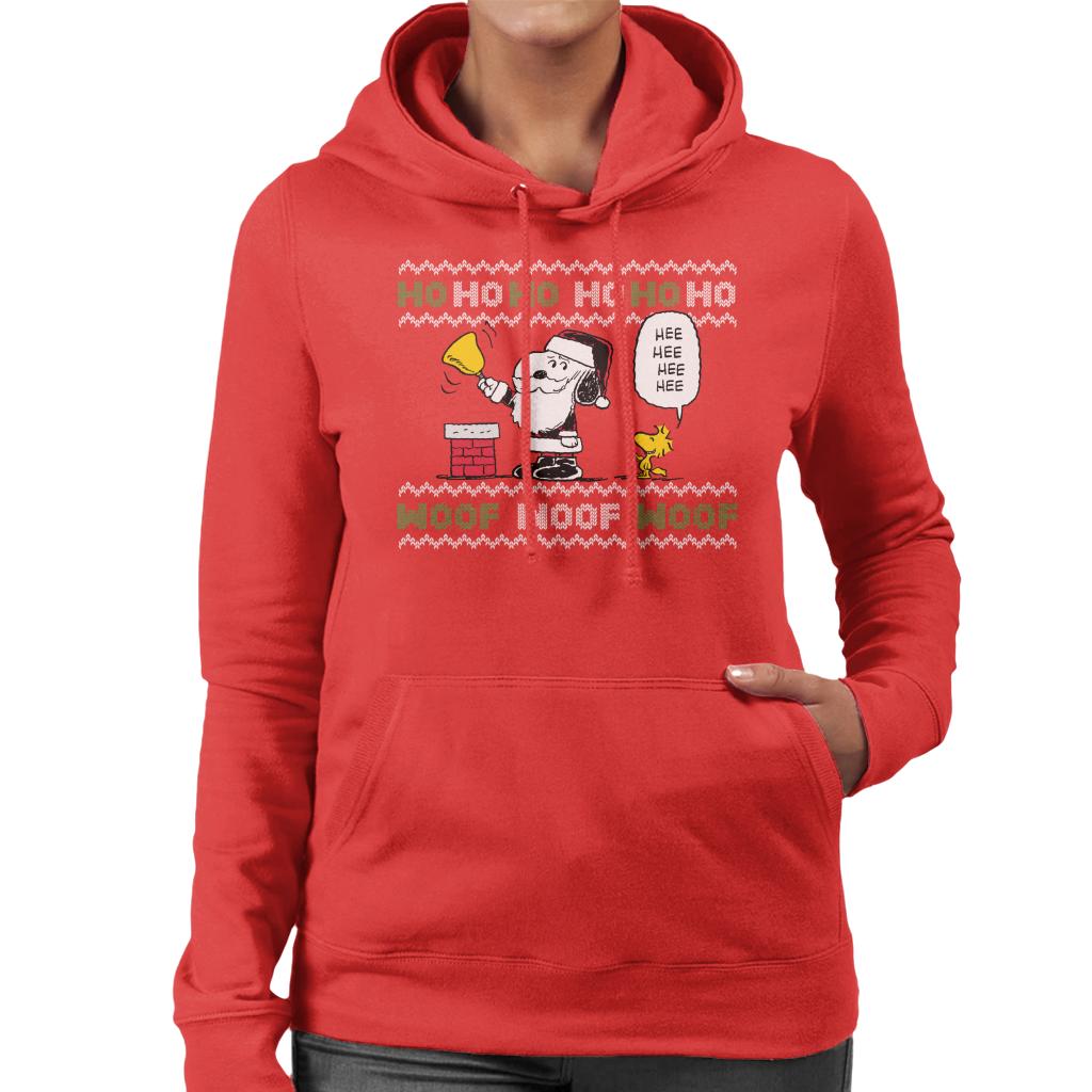 Peanuts Snoopy Dressed As Santa Women's Hooded Sweatshirt-ALL + EVERY