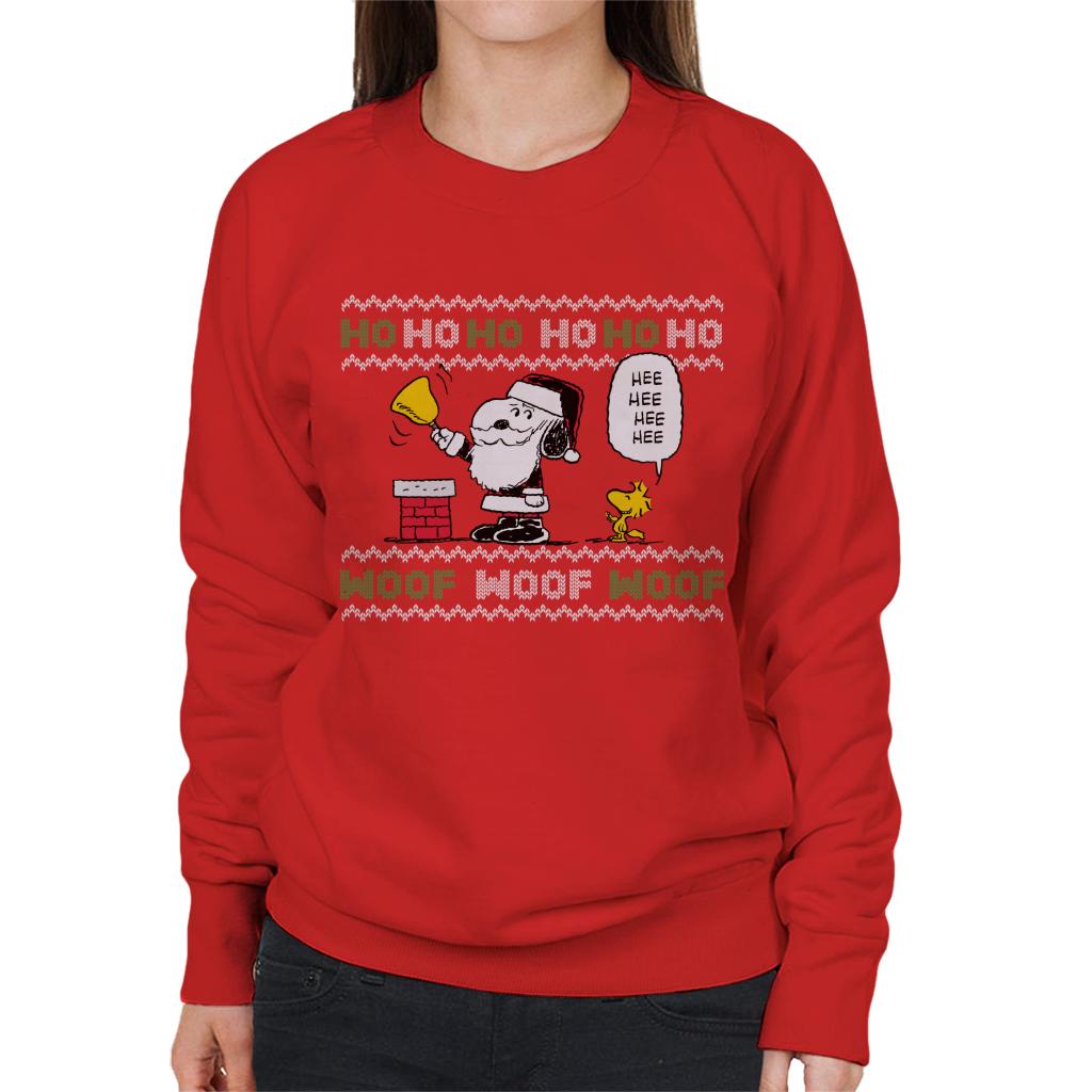 Peanuts Snoopy Dressed As Santa Women's Sweatshirt-ALL + EVERY