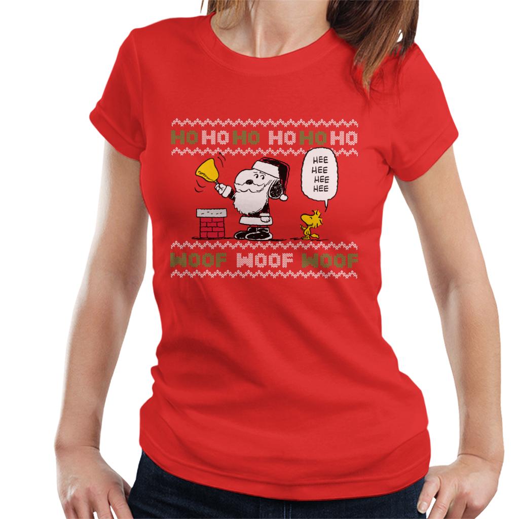 Peanuts Snoopy Dressed As Santa Women's T-Shirt-ALL + EVERY