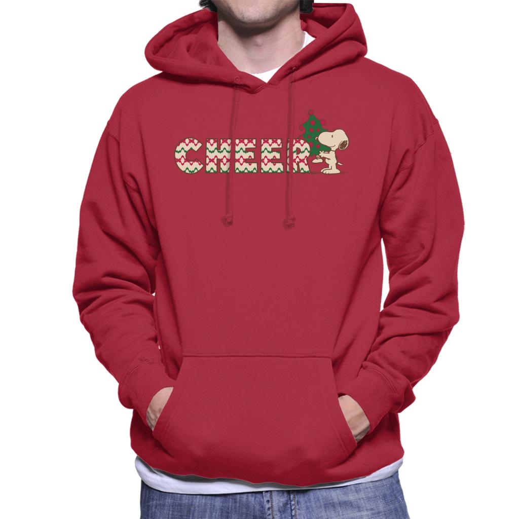 Peanuts Snoopy Christmas Tree Cheer Men's Hooded Sweatshirt-ALL + EVERY