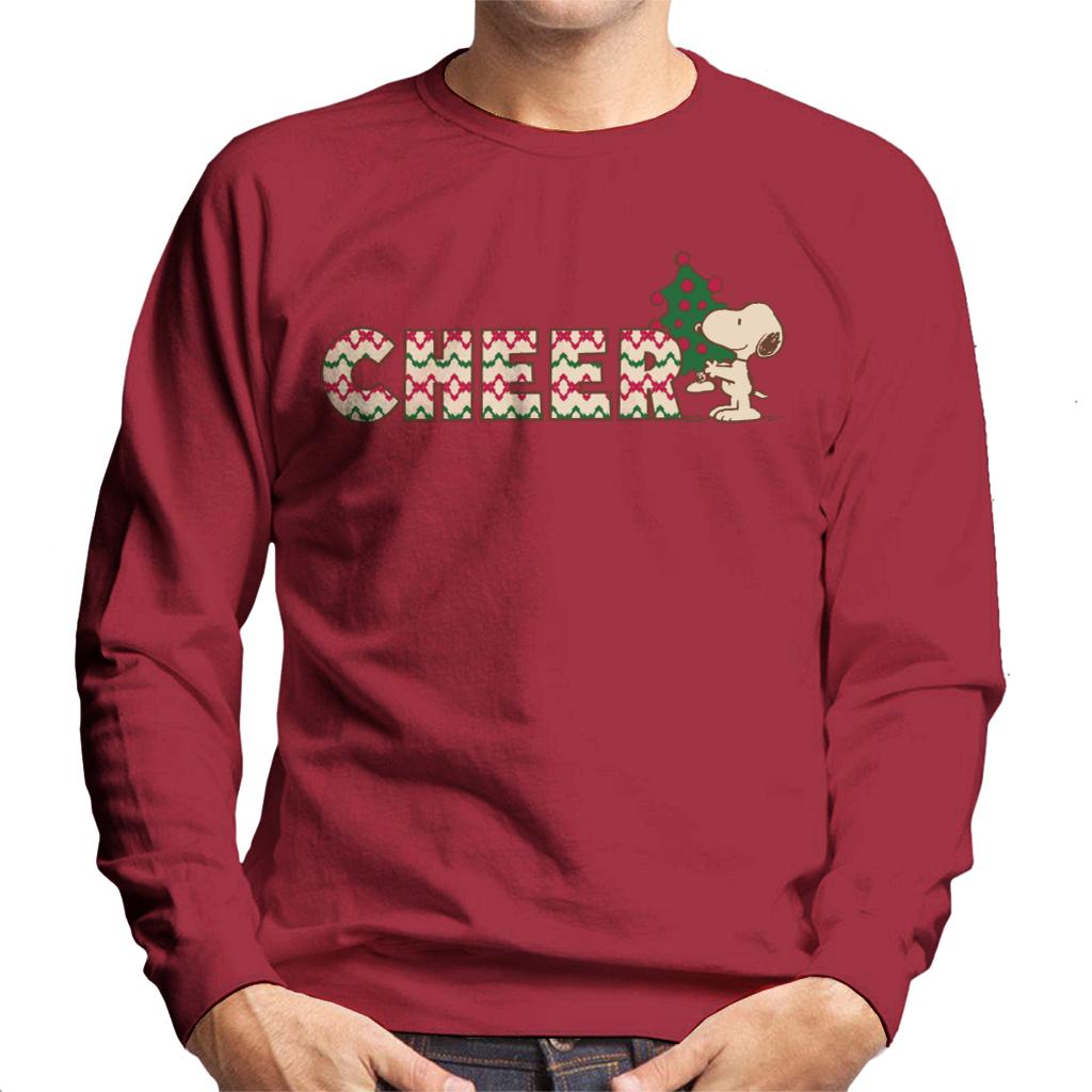 Peanuts Snoopy Christmas Tree Cheer Men's Sweatshirt-ALL + EVERY