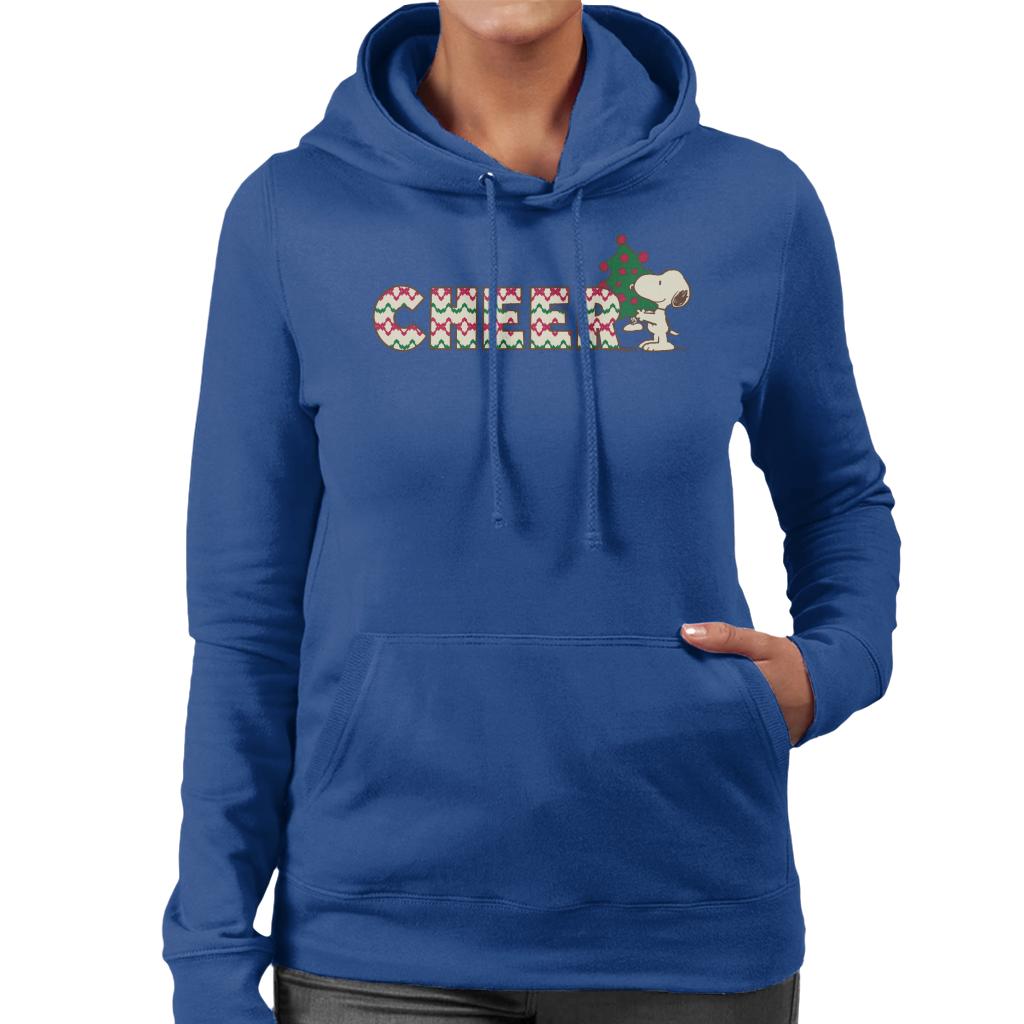 Peanuts Snoopy Christmas Tree Cheer Women's Hooded Sweatshirt-ALL + EVERY