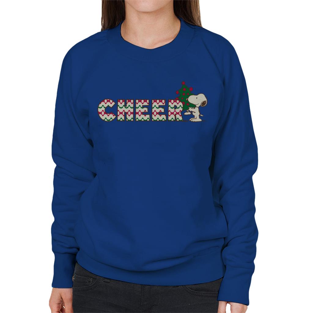 Peanuts Snoopy Christmas Tree Cheer Women's Sweatshirt-ALL + EVERY