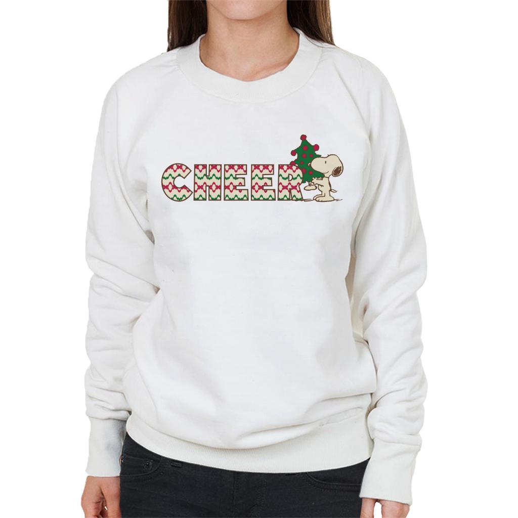 Peanuts Snoopy Christmas Tree Cheer Women's Sweatshirt-ALL + EVERY