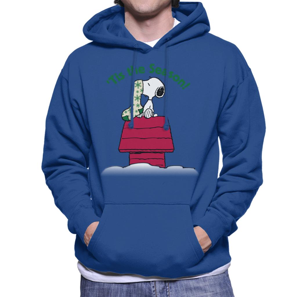 Peanuts Snoopy Tis The Season Festive Stocking Men's Hooded Sweatshirt-ALL + EVERY