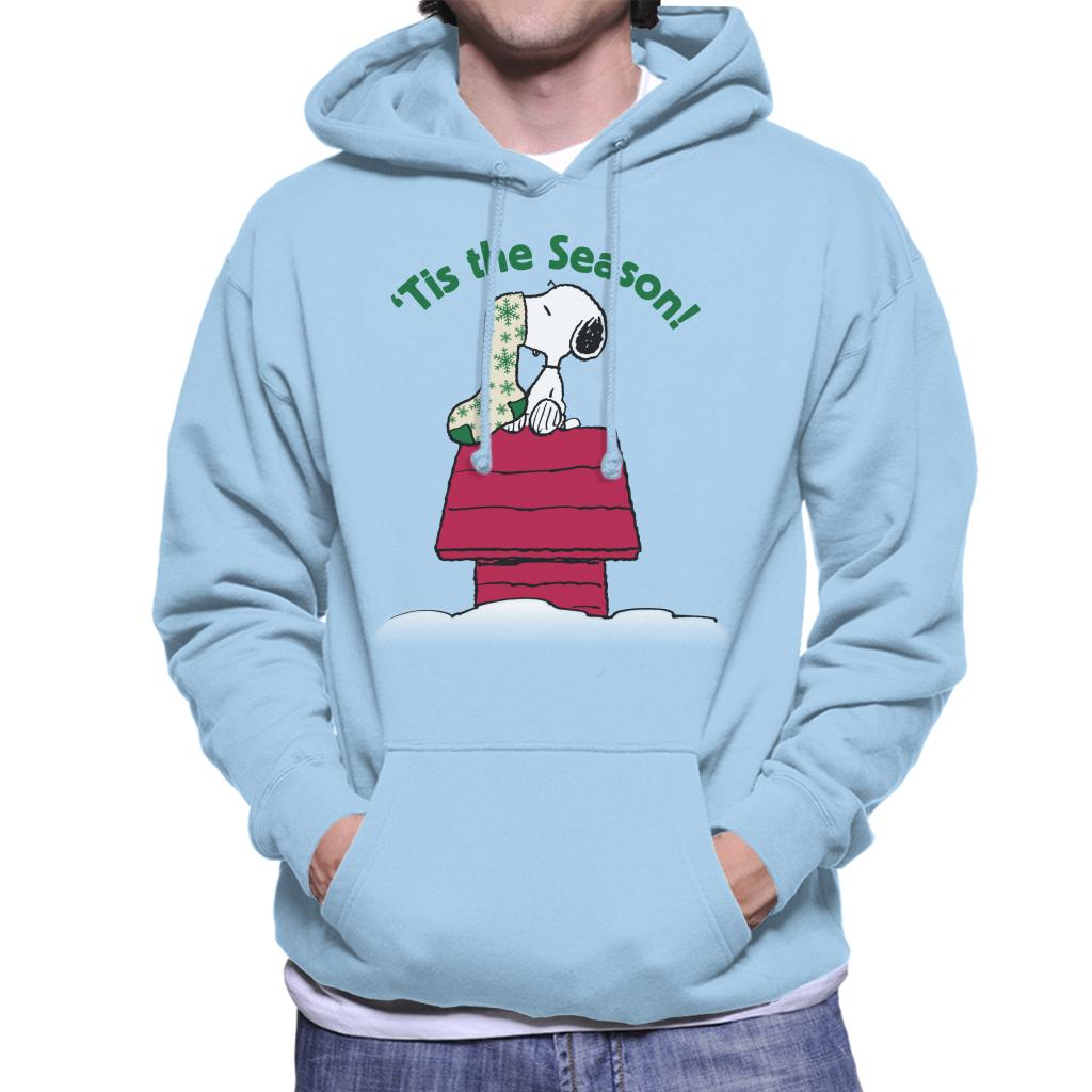 Peanuts Snoopy Tis The Season Festive Stocking Men's Hooded Sweatshirt-ALL + EVERY