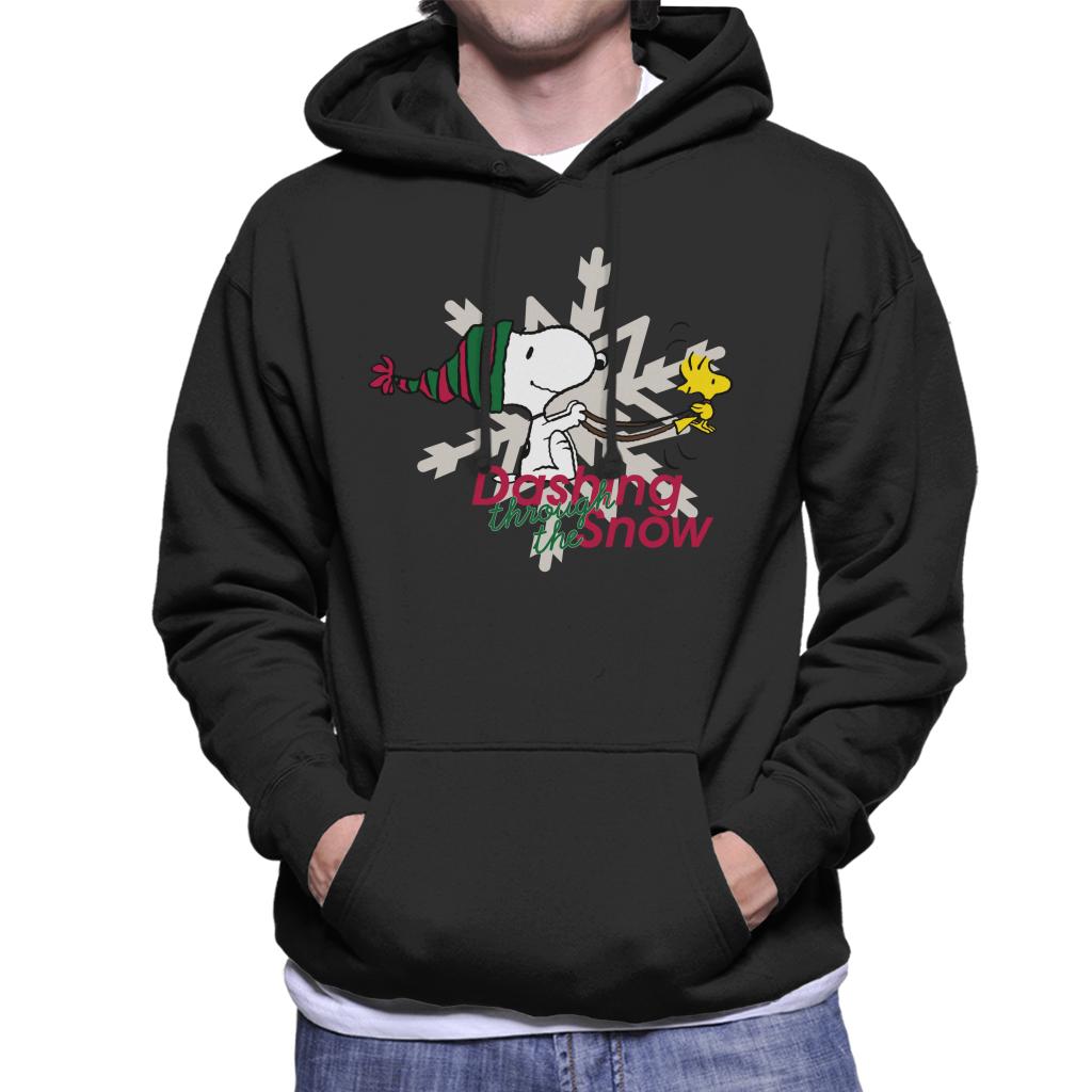 Peanuts-Snoopy-And-Woodstock-Dashing-Through-The-Snow-Mens-Hooded-Sweatshirt