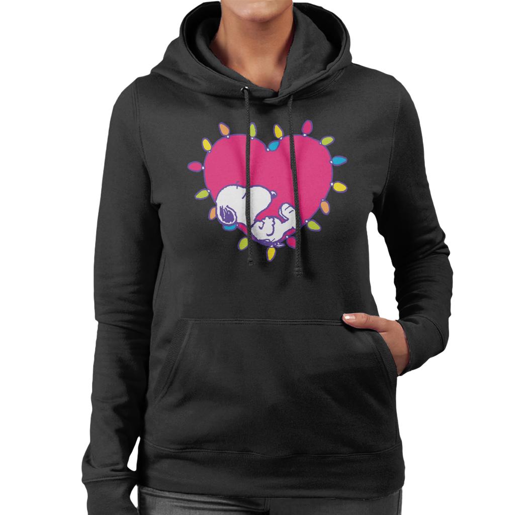 Peanuts-Snoopy-Sleeping-In-A-Lit-Up-Pink-Heart-Womens-Hooded-Sweatshirt