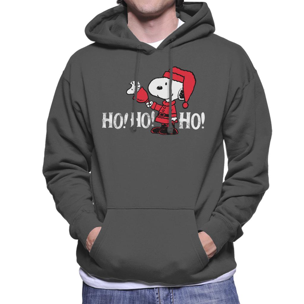 Peanuts Snoopy In A Santa Suit Ho Ho Ho Men's Hooded Sweatshirt-ALL + EVERY