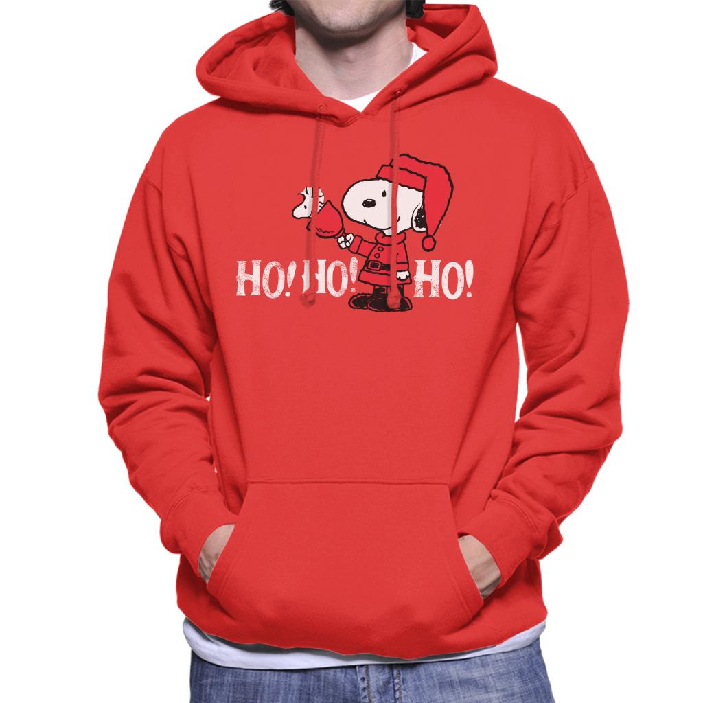 Peanuts Snoopy In A Santa Suit Ho Ho Ho Men's Hooded Sweatshirt-ALL + EVERY