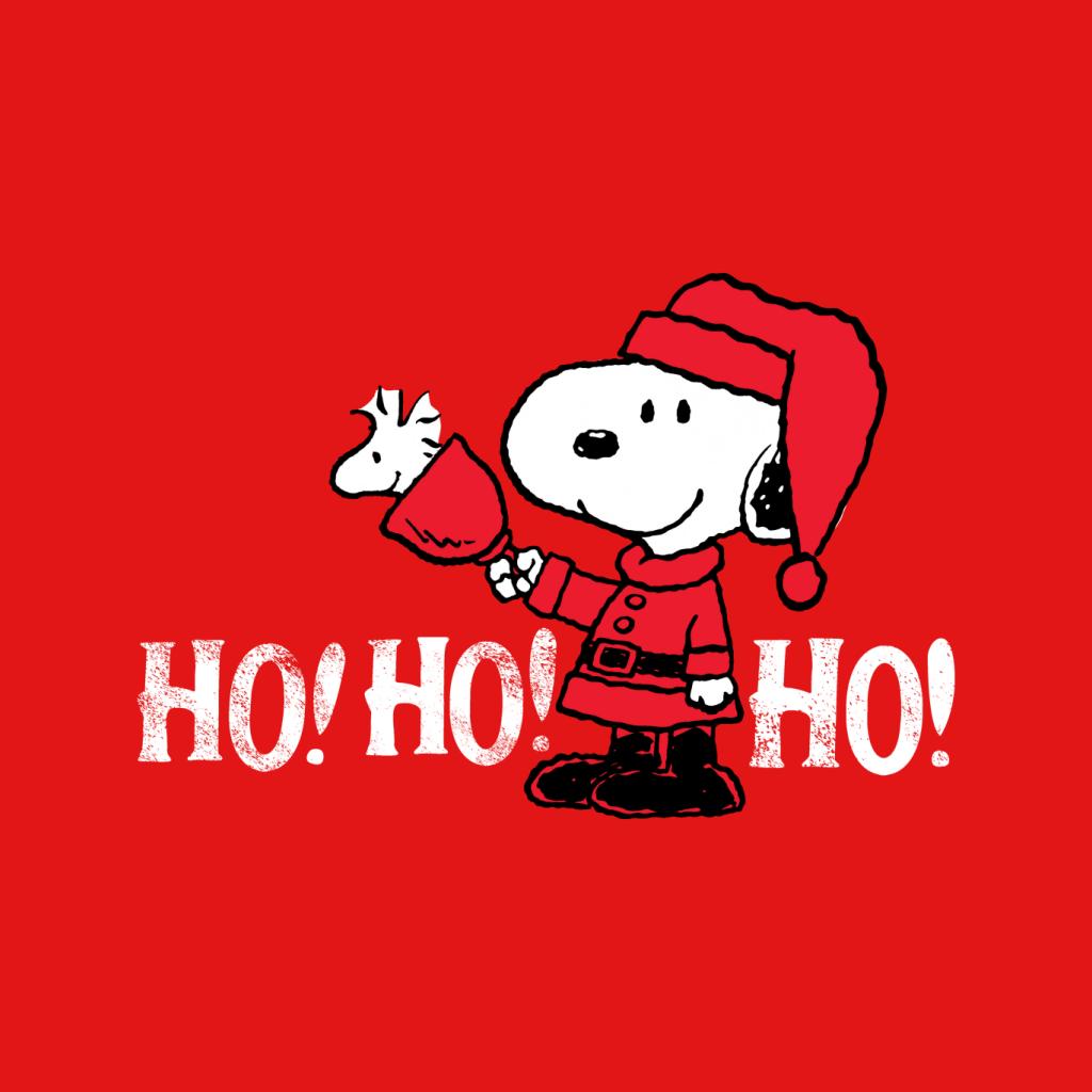 Peanuts Snoopy In A Santa Suit Ho Ho Ho Women's Hooded Sweatshirt-ALL + EVERY