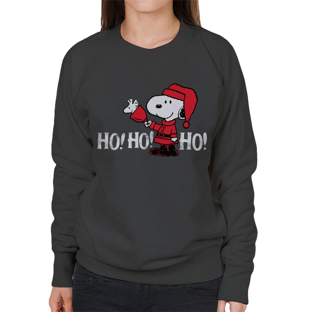 Peanuts Snoopy In A Santa Suit Ho Ho Ho Women's Sweatshirt-ALL + EVERY