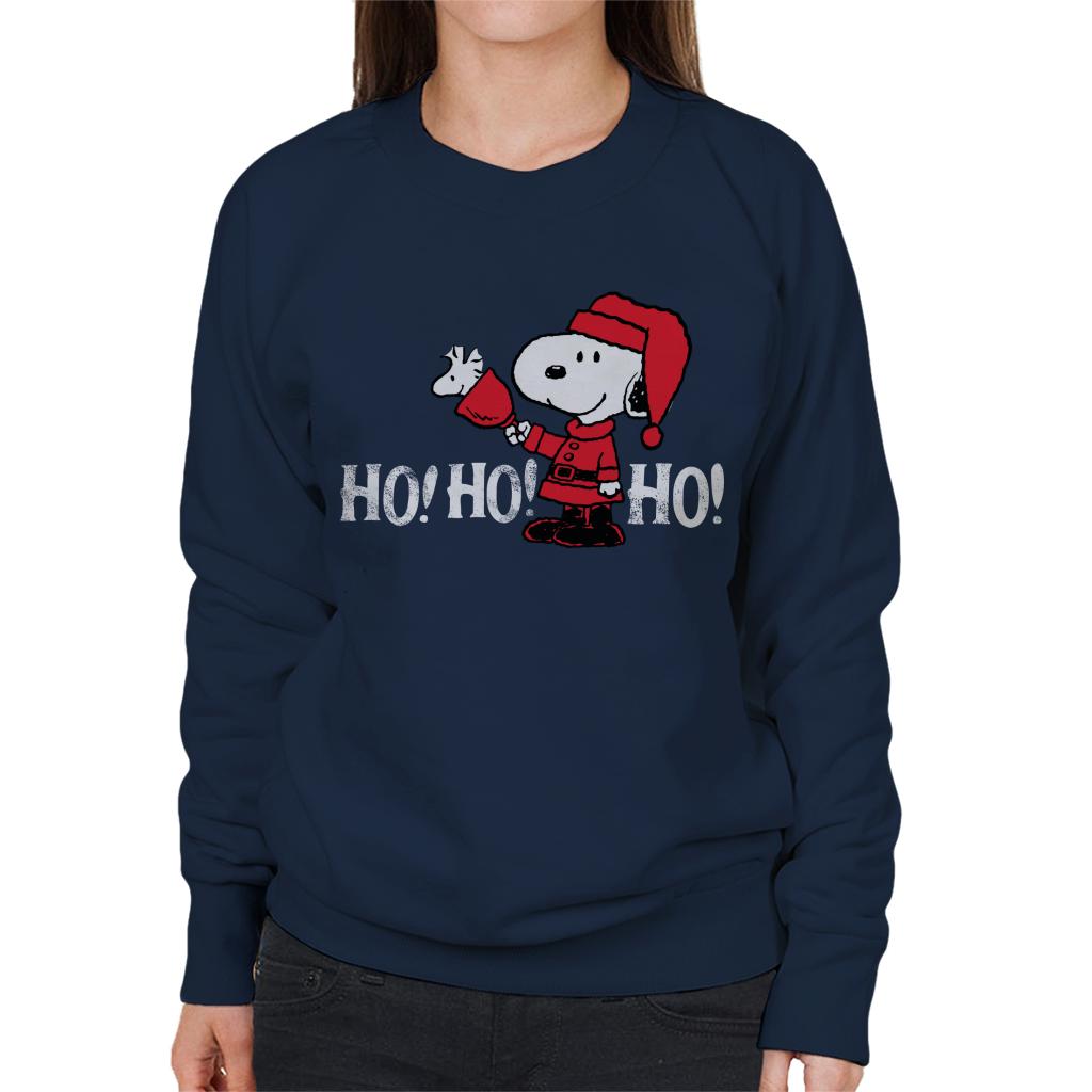 Peanuts Snoopy In A Santa Suit Ho Ho Ho Women's Sweatshirt-ALL + EVERY