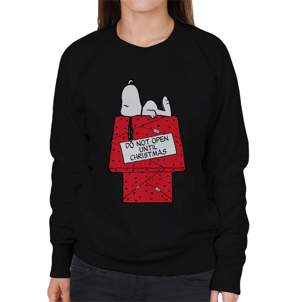Peanuts-Snoopy-Do-Not-Open-Until-Christmas-Day-Womens-Sweatshirt