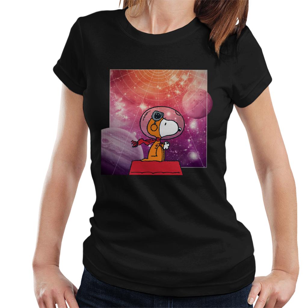 Peanuts-Snoopy-Kennel-Ship-Outer-Space-Womens-T-Shirt