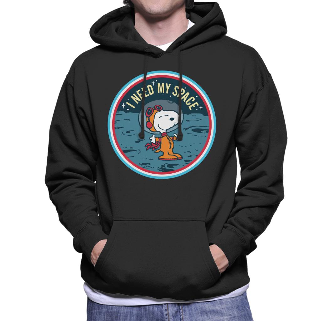 Peanuts-Snoopy-On-The-Moon-I-Need-My-Space-Mens-Hooded-Sweatshirt