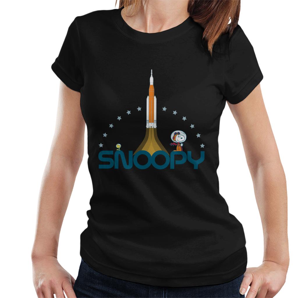 Peanuts Snoopy Woodstock Star Rocket Women's T-Shirt-ALL + EVERY