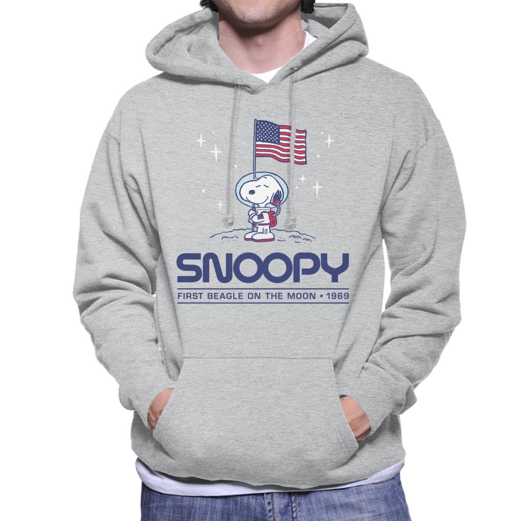 Peanuts Snoopy Moon Landing Planting Flag Men's Hooded Sweatshirt-ALL + EVERY