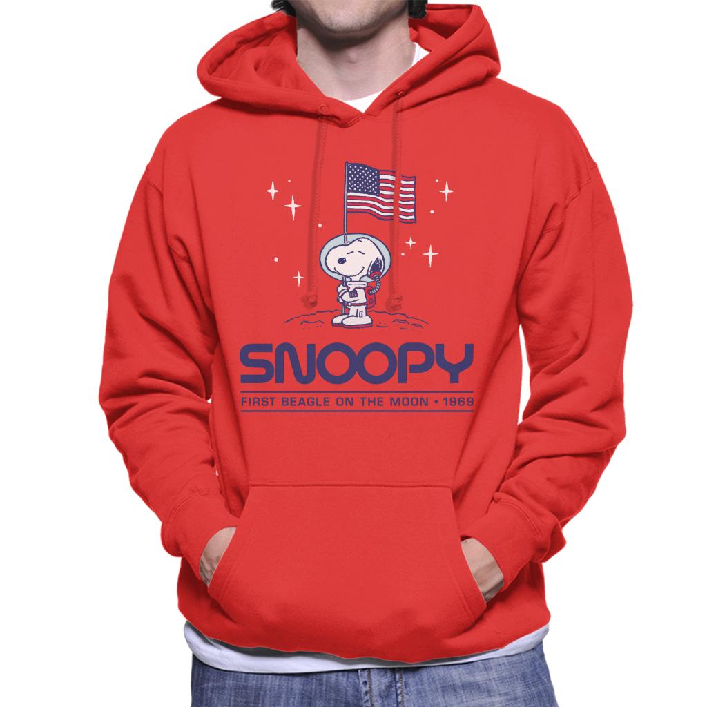 Peanuts Snoopy Moon Landing Planting Flag Men's Hooded Sweatshirt-ALL + EVERY