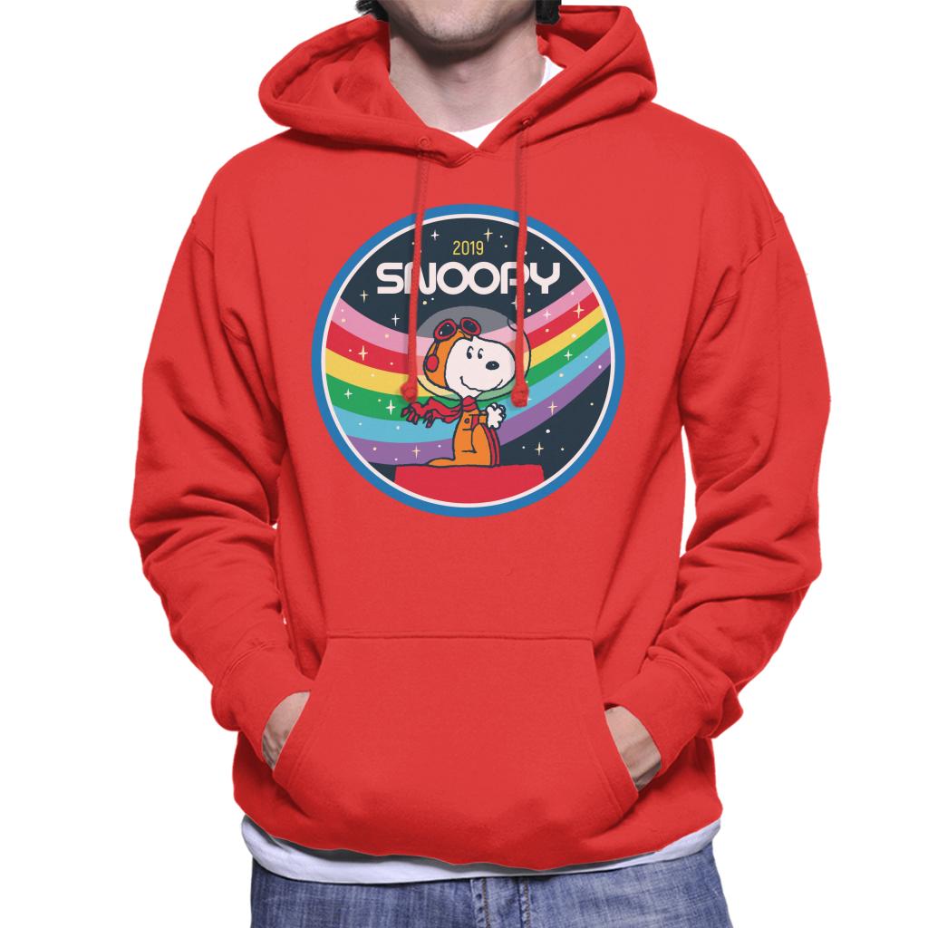 Peanuts Snoopy Starry Rainbow Moon Kennel Ship Men's Hooded Sweatshirt-ALL + EVERY