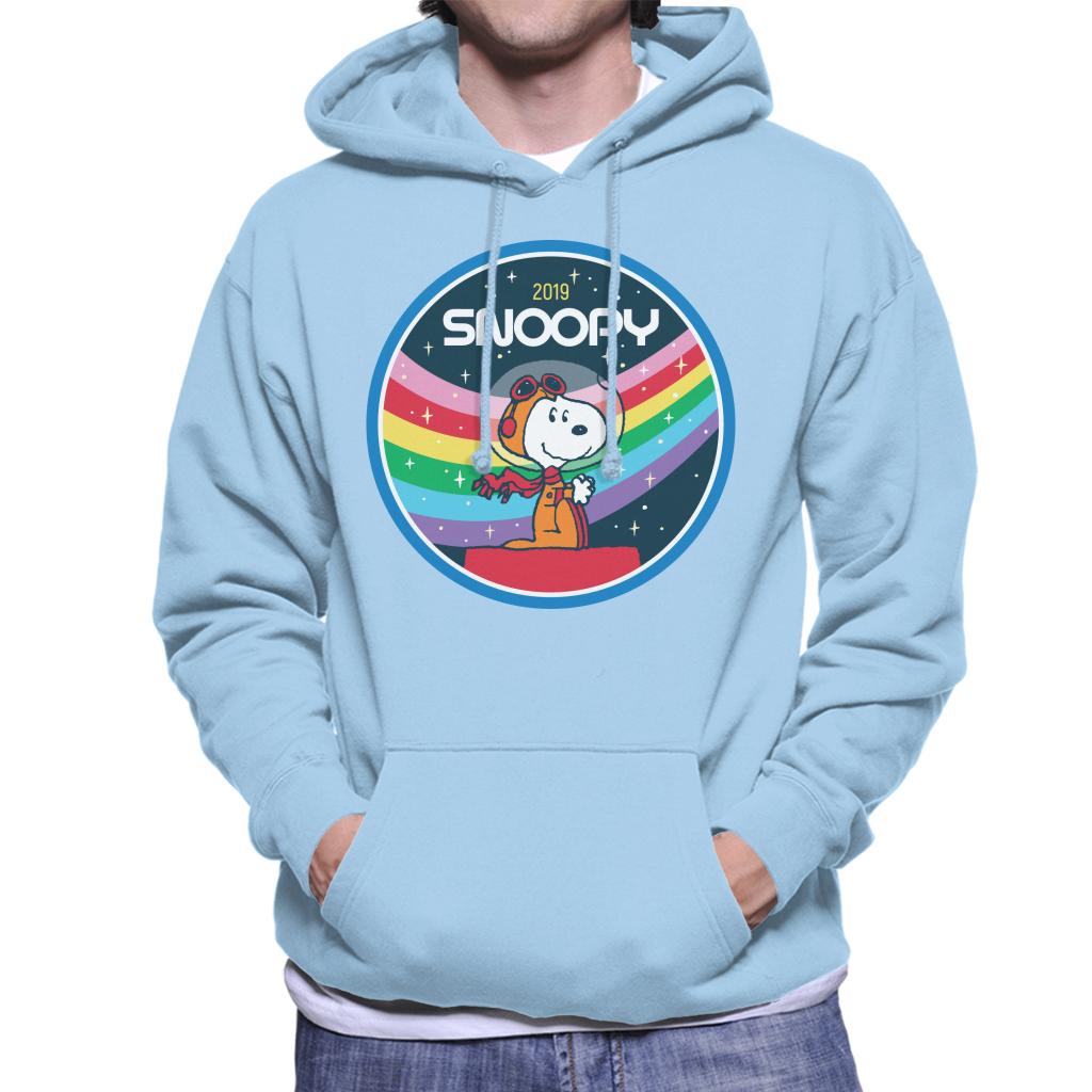 Peanuts Snoopy Starry Rainbow Moon Kennel Ship Men's Hooded Sweatshirt-ALL + EVERY