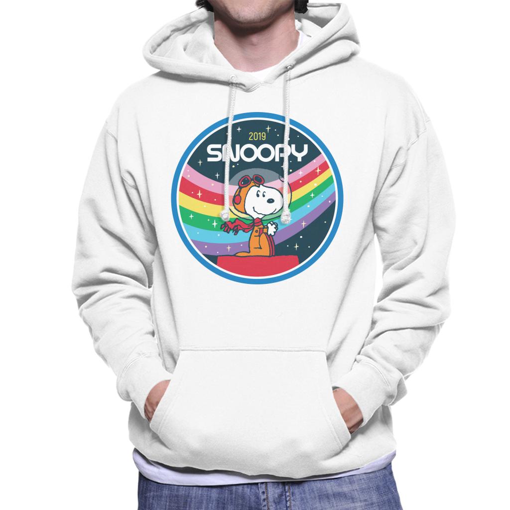 Peanuts Snoopy Starry Rainbow Moon Kennel Ship Men's Hooded Sweatshirt-ALL + EVERY