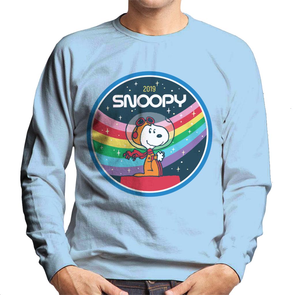 Peanuts Snoopy Starry Rainbow Moon Kennel Ship Men's Sweatshirt-ALL + EVERY
