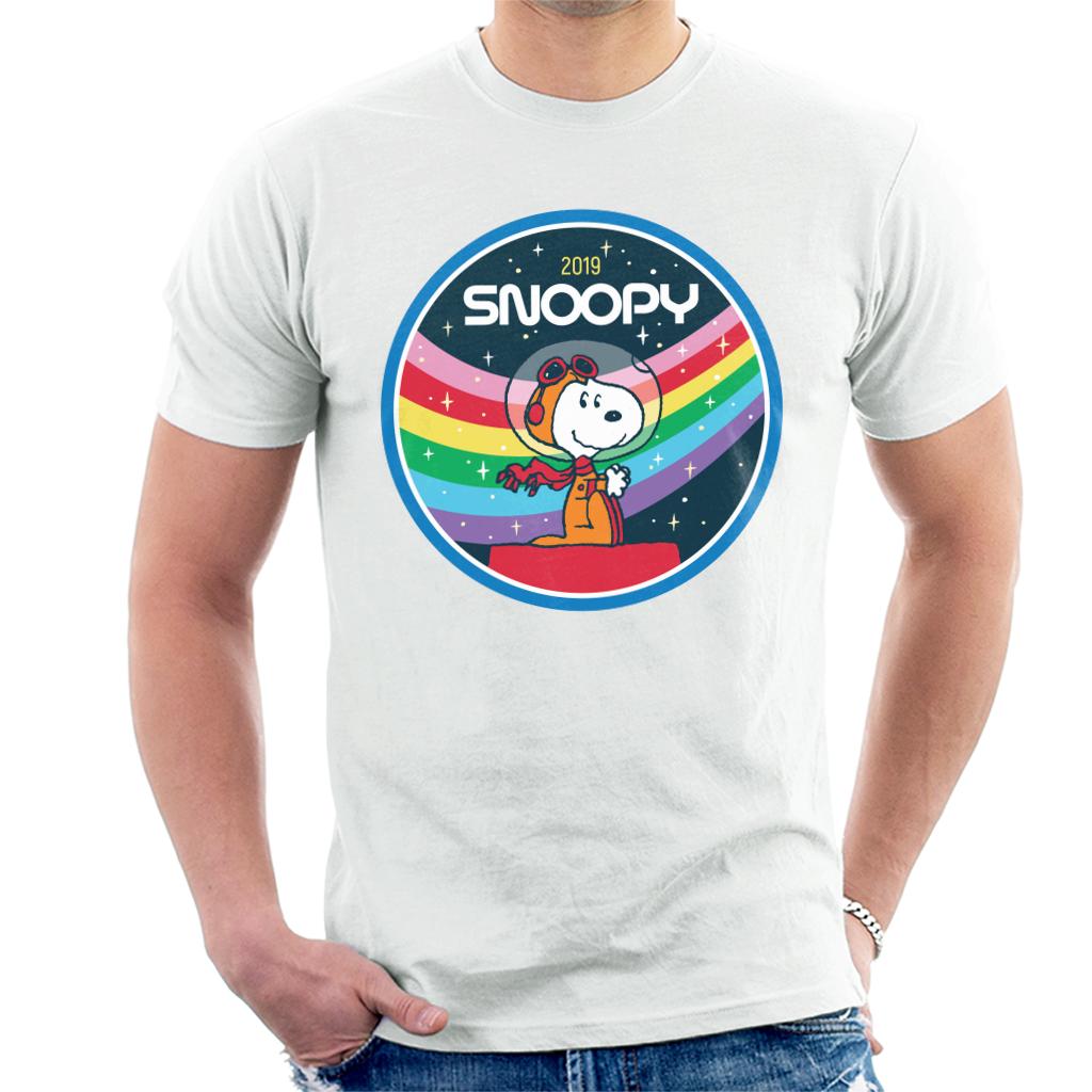 Peanuts Snoopy Starry Rainbow Moon Kennel Ship Men's T-Shirt-ALL + EVERY