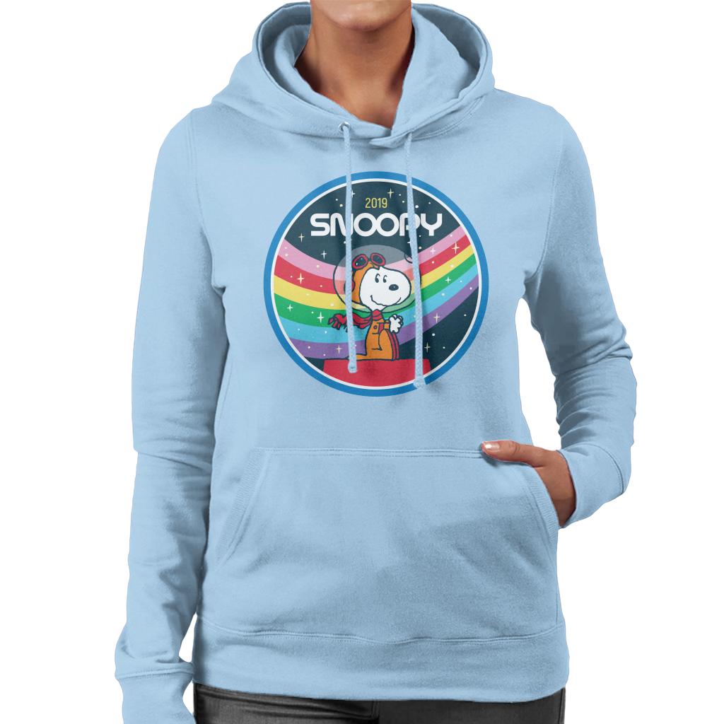 Peanuts Snoopy Starry Rainbow Moon Kennel Ship Women's Hooded Sweatshirt-ALL + EVERY