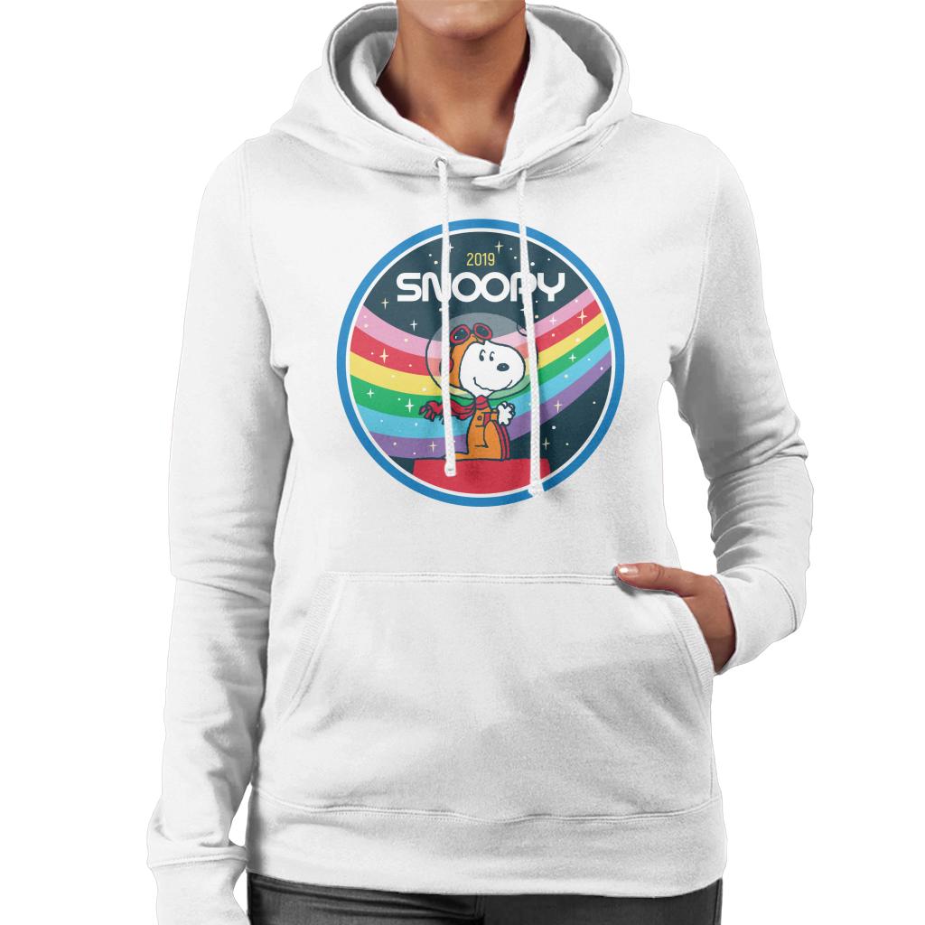 Peanuts Snoopy Starry Rainbow Moon Kennel Ship Women's Hooded Sweatshirt-ALL + EVERY