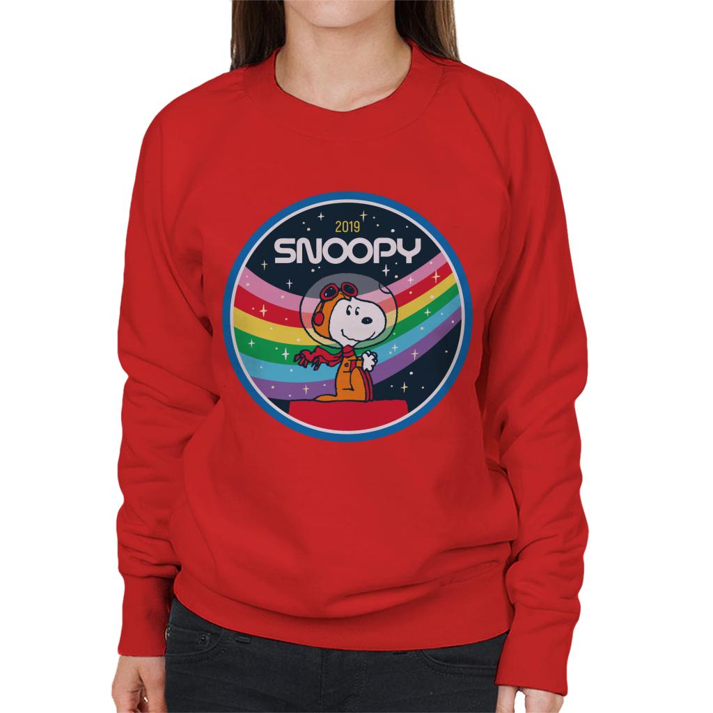 Peanuts Snoopy Starry Rainbow Moon Kennel Ship Women's Sweatshirt-ALL + EVERY
