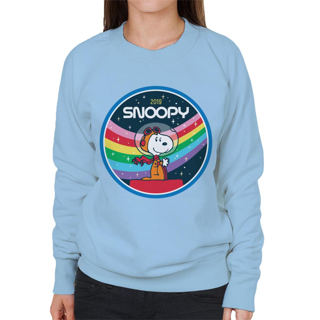 Peanuts Snoopy Starry Rainbow Moon Kennel Ship Women's Sweatshirt-ALL + EVERY