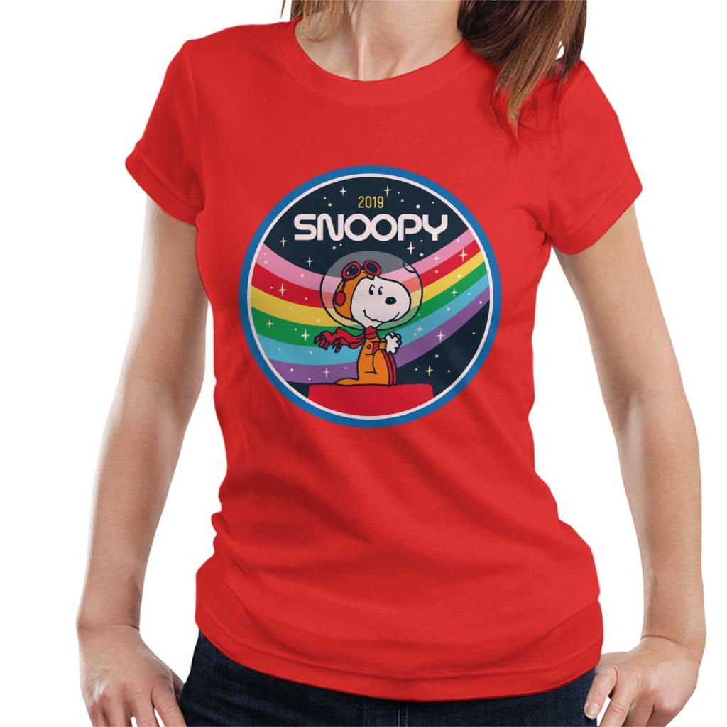 Peanuts Snoopy Starry Rainbow Moon Kennel Ship Women's T-Shirt-ALL + EVERY