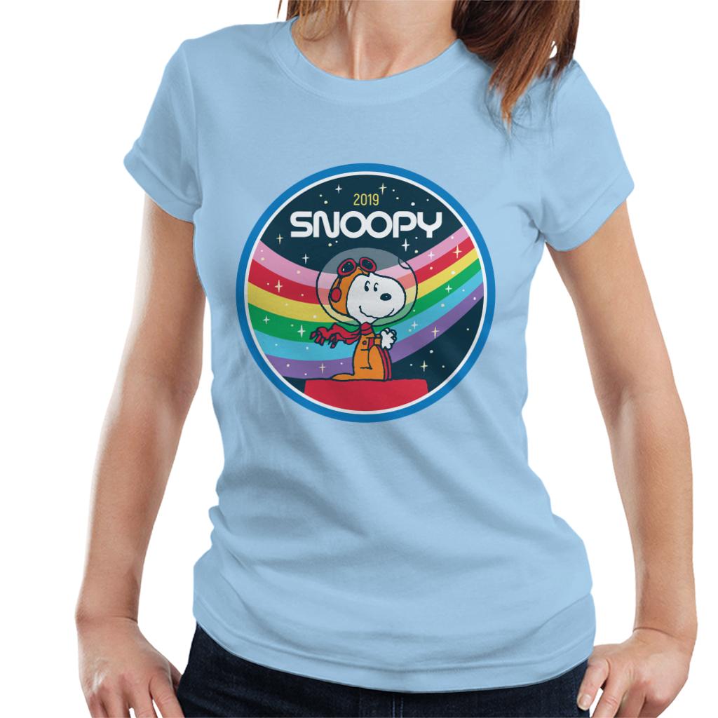 Peanuts Snoopy Starry Rainbow Moon Kennel Ship Women's T-Shirt-ALL + EVERY