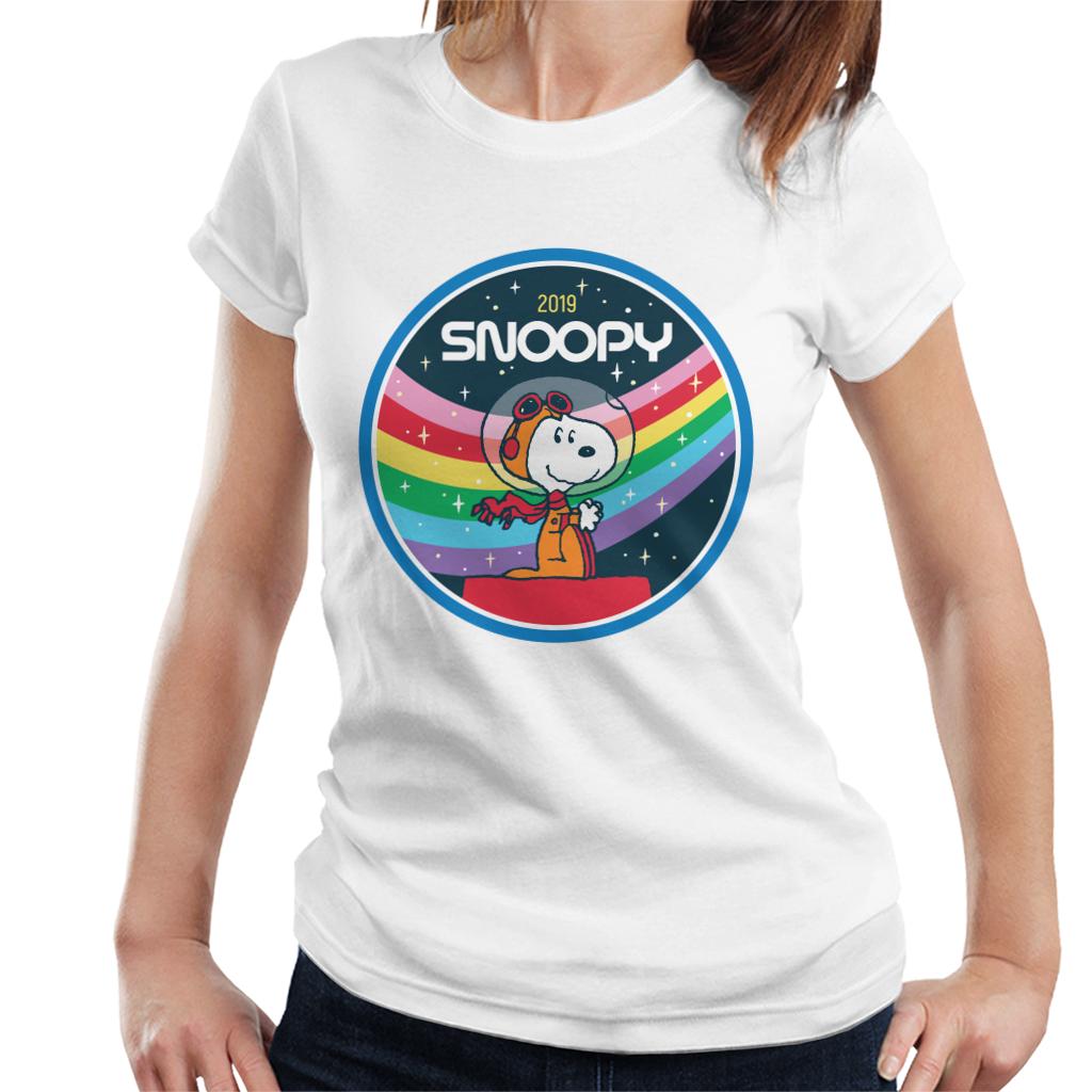 Peanuts Snoopy Starry Rainbow Moon Kennel Ship Women's T-Shirt-ALL + EVERY