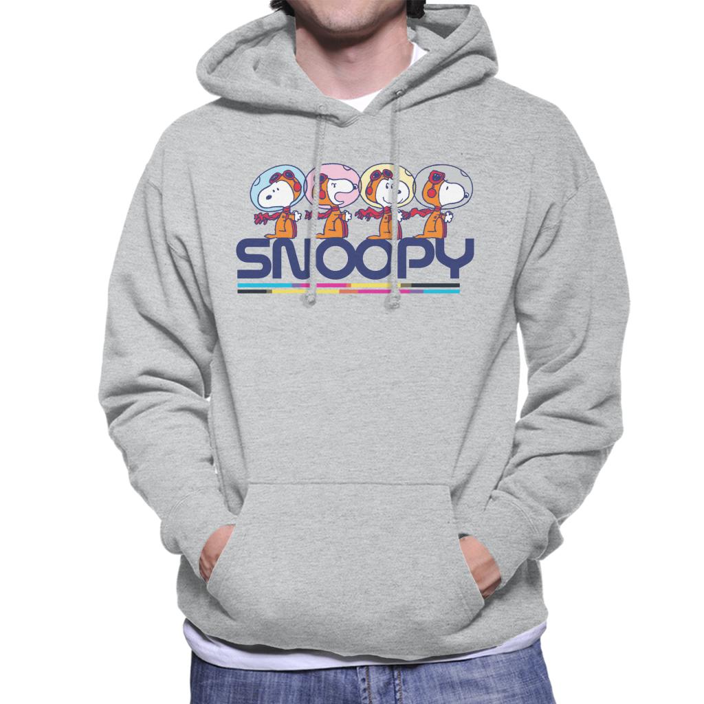 Peanuts Snoopy Space Travel Montage Men's Hooded Sweatshirt-ALL + EVERY