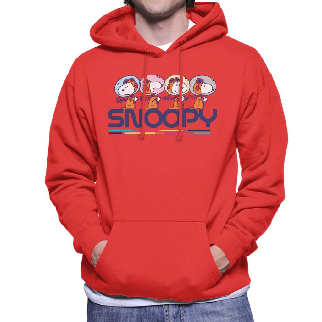 Peanuts Snoopy Space Travel Montage Men's Hooded Sweatshirt-ALL + EVERY